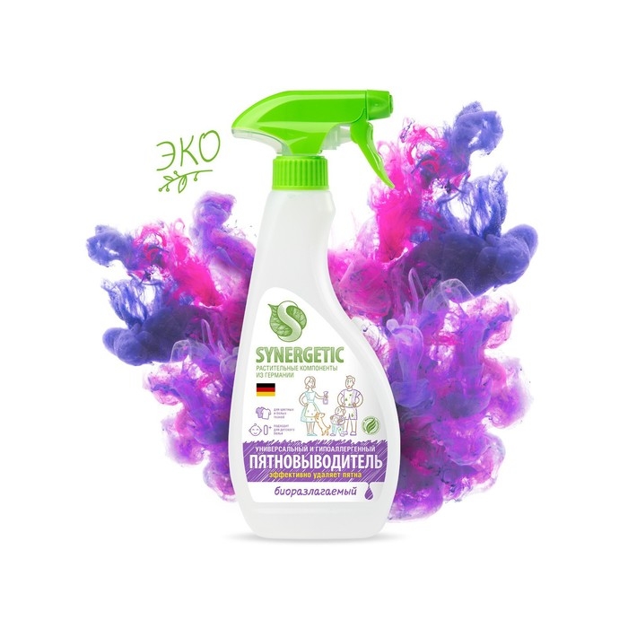 Пятновыводитель Synergetic, гель,для предварительной обработки пятен гипоаллергенный,биоразлагаемый,0,5л Пятновыводитель Synergetic, гель,для предварительной обработки пятен гипоаллергенный,биоразлагаемый,0,5л