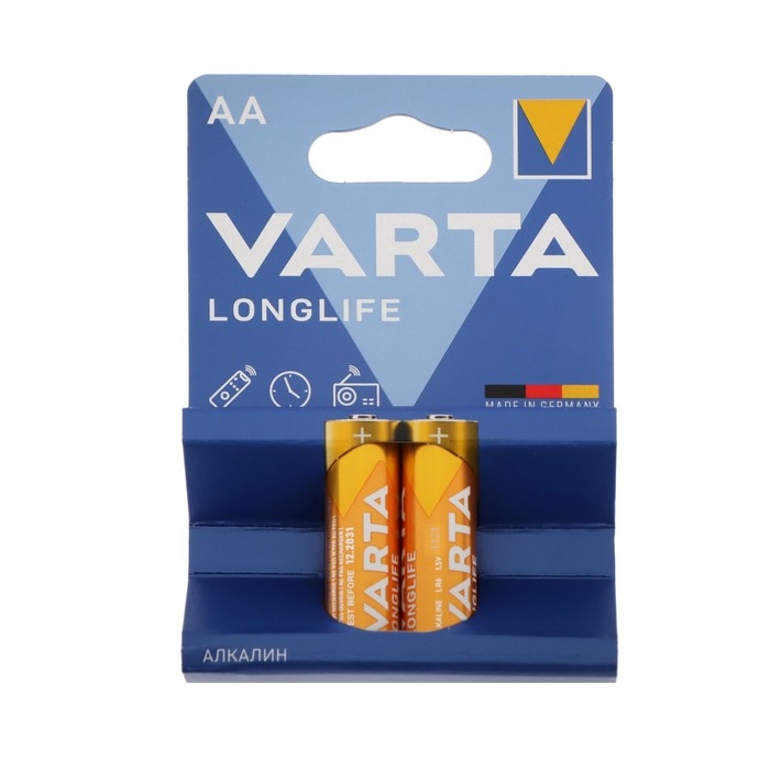 Батарейка алкалиновая Varta LongLife, AA, LR6-2BL, 1.5В, блистер, 2 шт. Батарейка алкалиновая Varta LongLife, AA, LR6-2BL, 1.5В, блистер, 2 шт.