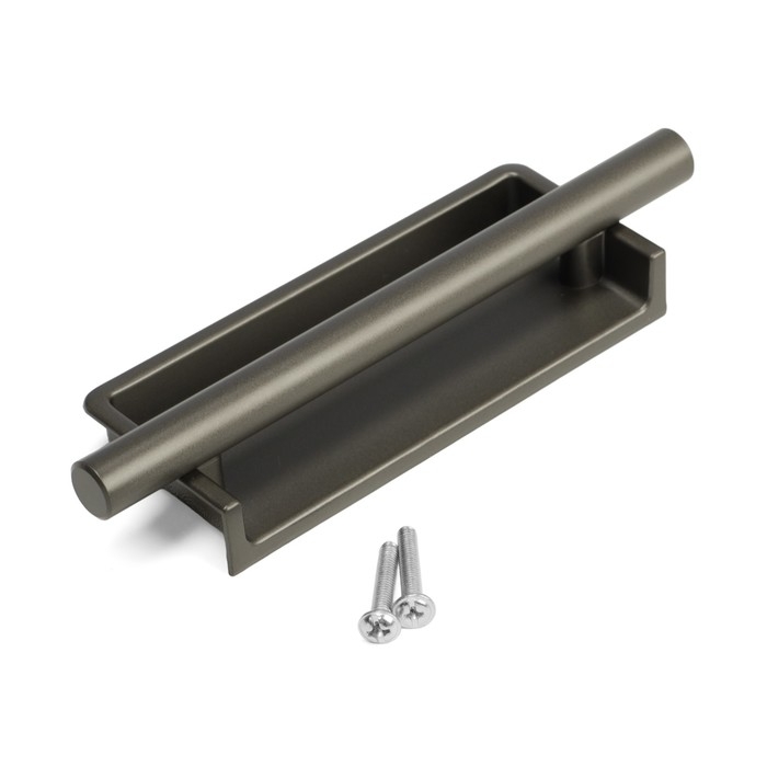 Ручка врезная,  Ручка врезная, "Hidden", мо 96 мм, цвет темное железо