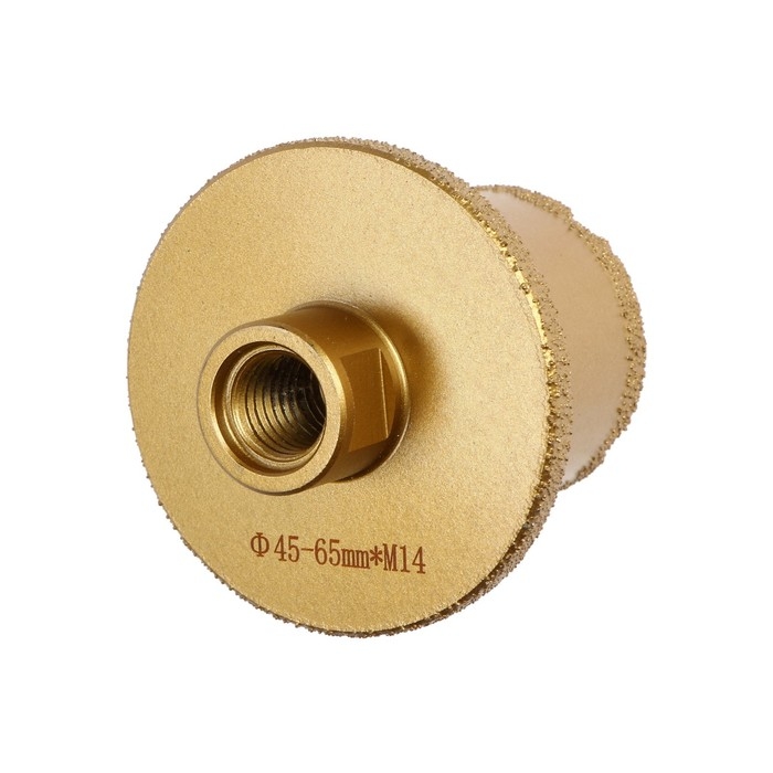 Коронка алмазная ТУНДРА, для УШМ, для отверстий под слив, по плитке, мрамору, 45/65 мм, М14   993530 Коронка алмазная ТУНДРА, для УШМ, для отверстий под слив, по плитке, мрамору, 45/65 мм, М14   993530