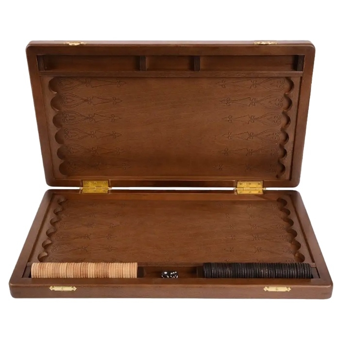 Нарды деревянные большие, резные  Нарды деревянные большие, резные "Мишки в лесу", доска из массива бука, патина, 50 х 58 см