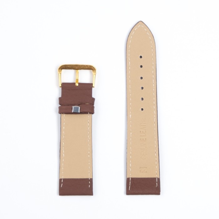 Ремешок для часов кожаный Ремешок для часов кожаный "Соломон", 22 мм, l-20 см, коричневый с тиснением