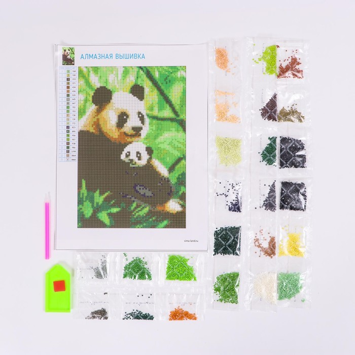 Алмазная мозаика с полным заполнением на холсте «Панда», 20 х 30 см Алмазная мозаика с полным заполнением на холсте «Панда», 20 х 30 см