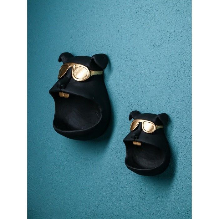 Набор подставок для мелочей «Собака», полистоун, 25 см, цвет чёрный Набор подставок для мелочей «Собака», полистоун, 25 см, цвет чёрный