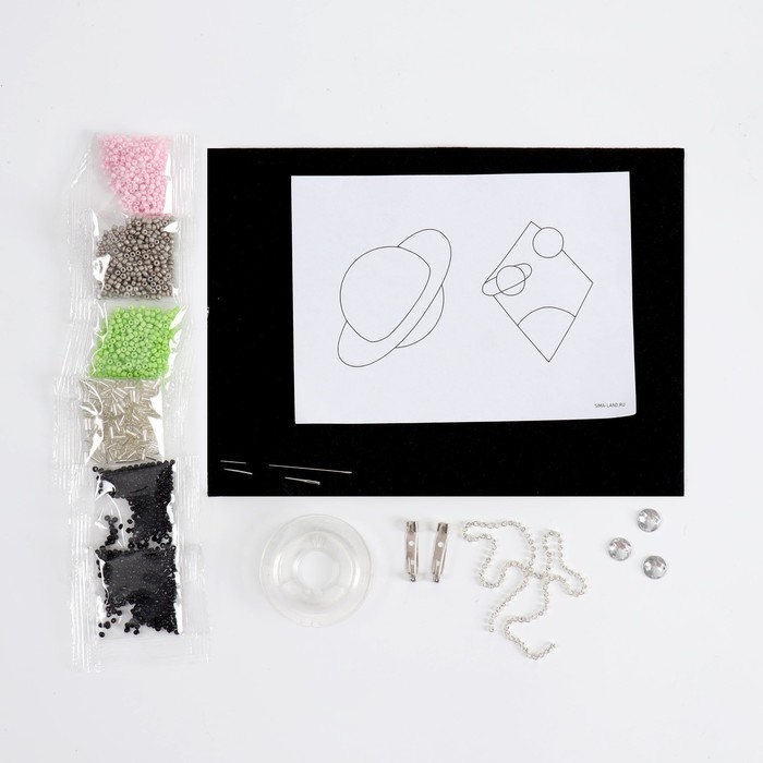 Вышивка бисером. Брошь «Ромб и планета», набор для творчестваа Вышивка бисером. Брошь «Ромб и планета», набор для творчестваа