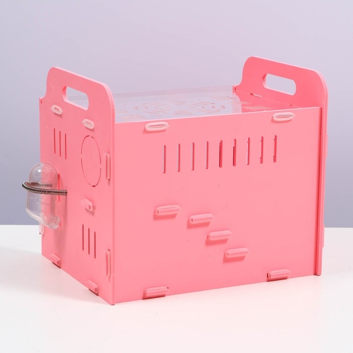 Клетка-переноска для грызунов,акриловая, розовая, 29 х 23,5 х 26 см Клетка-переноска для грызунов,акриловая, розовая, 29 х 23,5 х 26 см