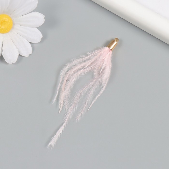 Декор для творчества перо Декор для творчества перо "Кисть Страус" набор 2 шт розовый 9х0,5 см