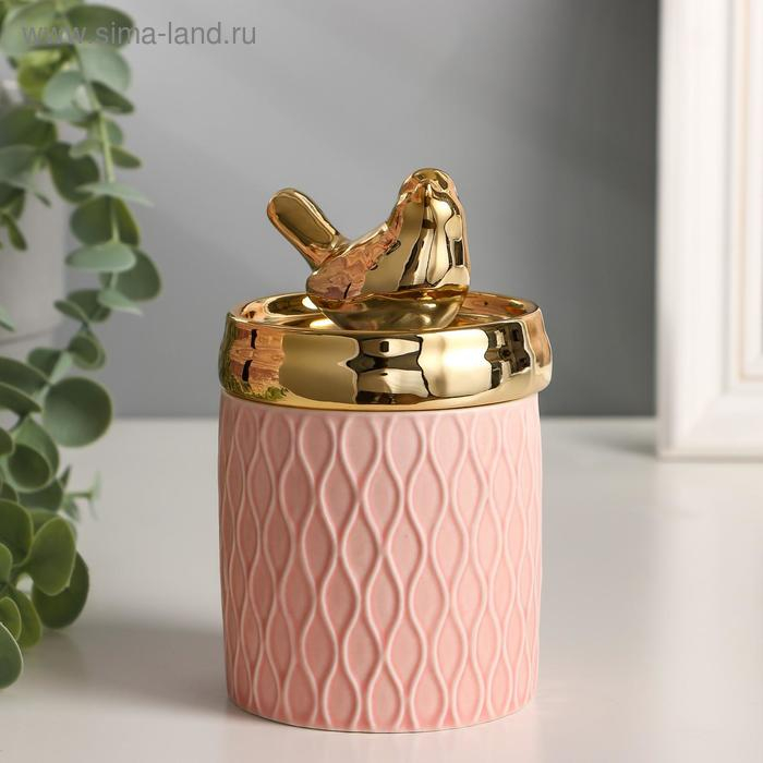 Шкатулка керамика Шкатулка керамика "Золотая птичка" 13х7,5х7,5 см