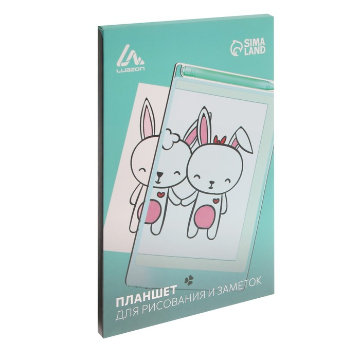 Планшет для рисования и заметок Luazon, 9 Планшет для рисования и заметок Luazon, 9", прозрачный, функция блокировки, голубой
