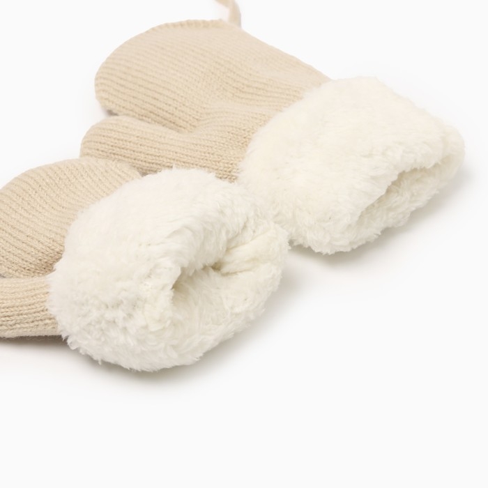 Варежки детские на иск.меху MINAKU с отворотом 15 см беж Варежки детские на иск.меху MINAKU с отворотом 15 см беж