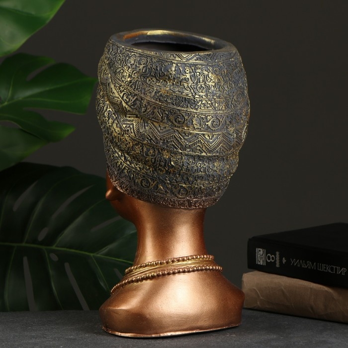 Ваза-подставка к бижутерии Ваза-подставка к бижутерии "Африканка", бронза, 3,5 л/33х20см