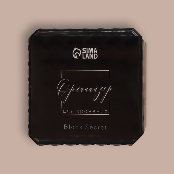Органайзер для хранения &laquo;Black Secret&raquo;, с крышкой, 9,5 &times; 9,5 &times; 7 см, цвет чёрный