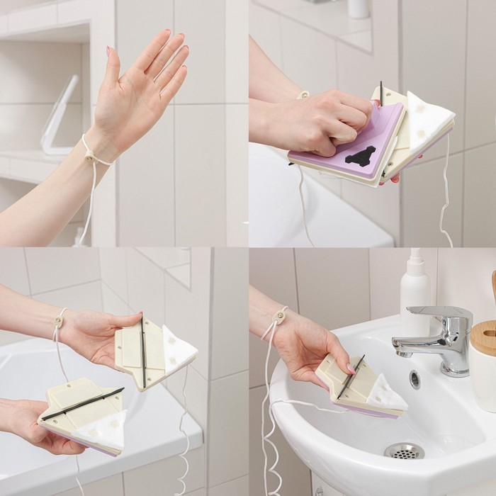 Магнитная щётка для мытья окон с двух сторон Доляна, треугольная, с водосгоном, на стекло 8-15 мм Магнитная щётка для мытья окон с двух сторон Доляна, треугольная, с водосгоном, на стекло 8-15 мм