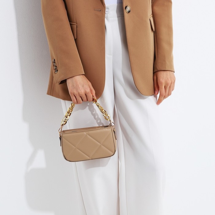 Сумка кросс-боди на молнии, цвет бежевый Сумка кросс-боди на молнии, цвет бежевый