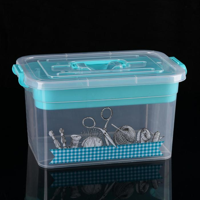 Контейнер для хранения с крышкой и вкладышем «Рукоделие», 10 л, 35×23×19 см, цвет МИКС Контейнер для хранения с крышкой и вкладышем «Рукоделие», 10 л, 35×23×19 см, цвет МИКС