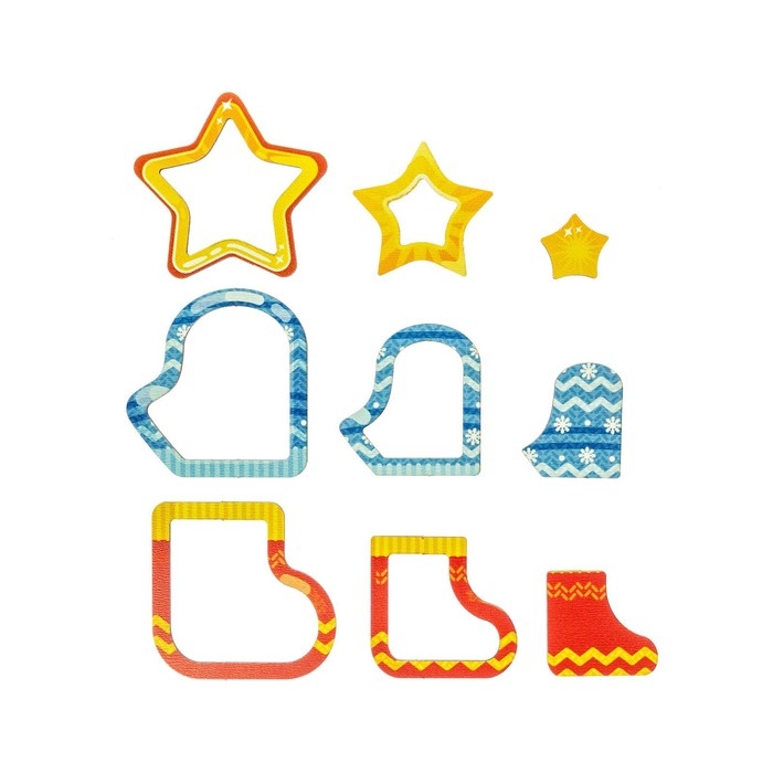 Развивающая игра по методике «Монтессори.Новогодние фигуры» Развивающая игра по методике «Монтессори.Новогодние фигуры»