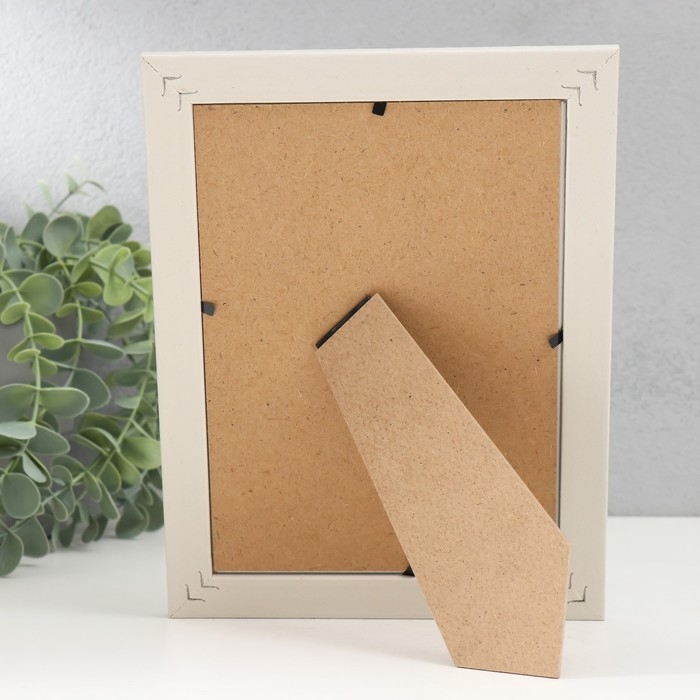 Фоторамка пластик 13х18 см Фоторамка пластик 13х18 см "Ромбы. Текстура дерева" белая 21,5х16,5 см