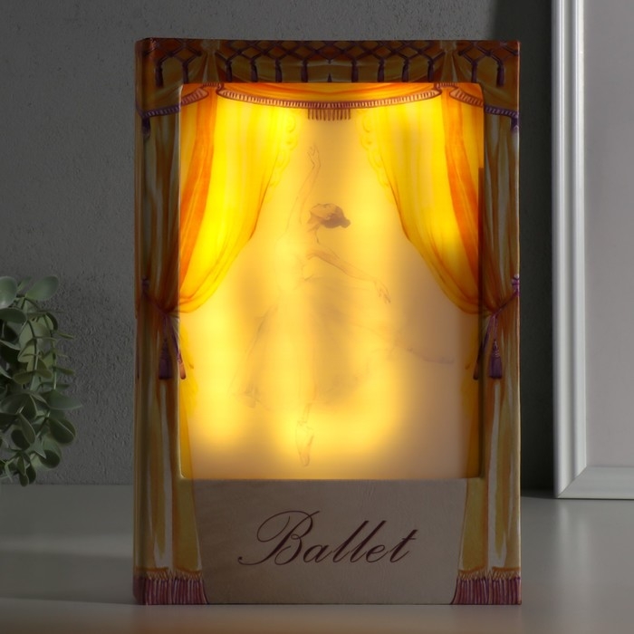 Шкатулка-книга дерево, кожзам, свет Шкатулка-книга дерево, кожзам, свет "Балерина" 28х19х6 см