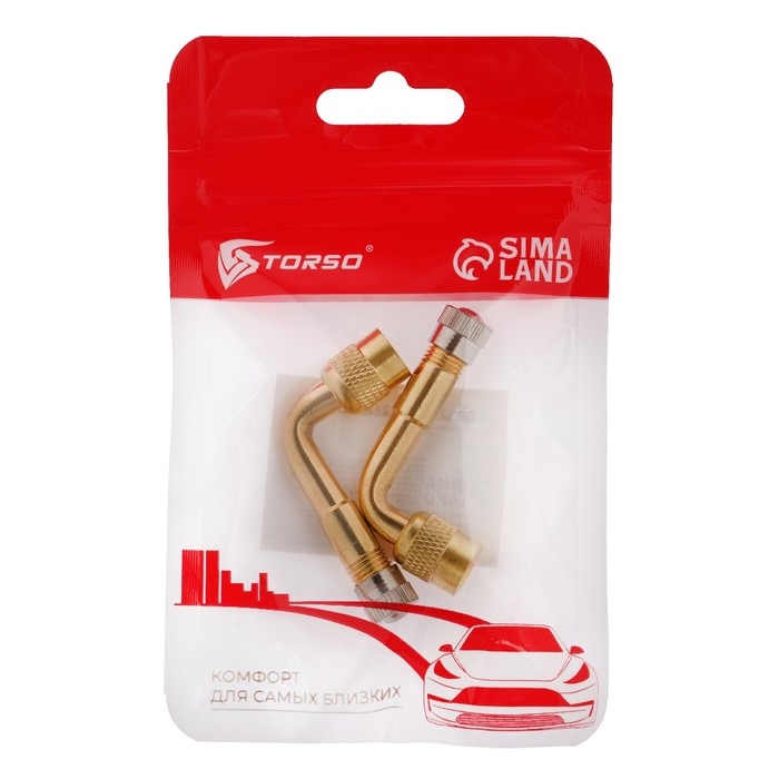 Удлинитель вентиля TORSO, металлический, угол 90°, набор 2 шт Удлинитель вентиля TORSO, металлический, угол 90°, набор 2 шт