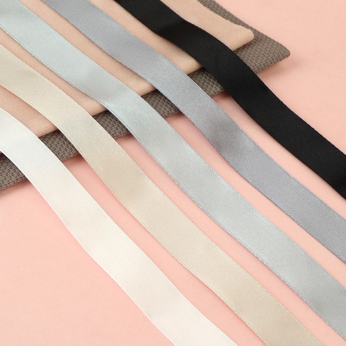 Набор атласных лент, 5 шт, размер 1 ленты: 20 мм × 23 ± 1 м, цвет серый спектр Набор атласных лент, 5 шт, размер 1 ленты: 20 мм × 23 ± 1 м, цвет серый спектр