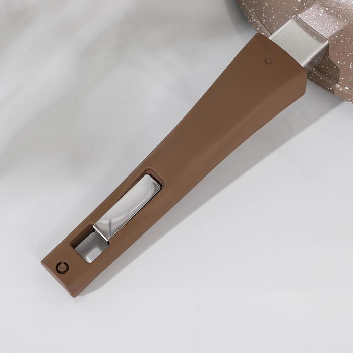 Сковорода «Гранит», d=28 см, съёмная ручка, стеклянная крышка, антипригарное покрытие, цвет коричневый Сковорода «Гранит», d=28 см, съёмная ручка, стеклянная крышка, антипригарное покрытие, цвет коричневый