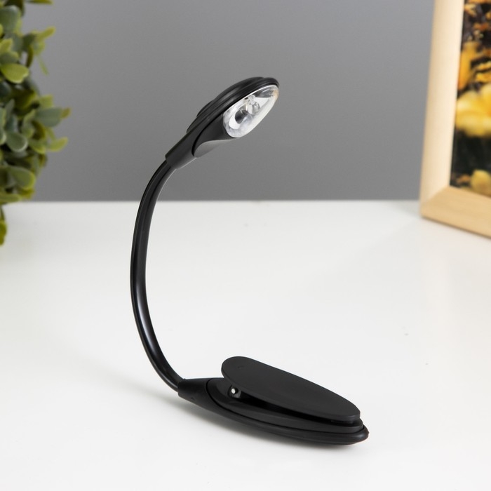 Лампа для чтения на прищепке Лампа для чтения на прищепке "Лоск, черная" 1LED 25х2х3,5 RISALUX