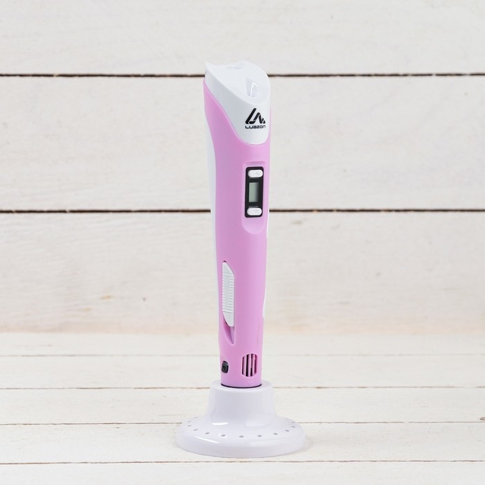 3D ручка Luazon, дисплей, работа с пластиком ABS и PLA, пластик в комплекте, розовая 3D ручка Luazon, дисплей, работа с пластиком ABS и PLA, пластик в комплекте, розовая