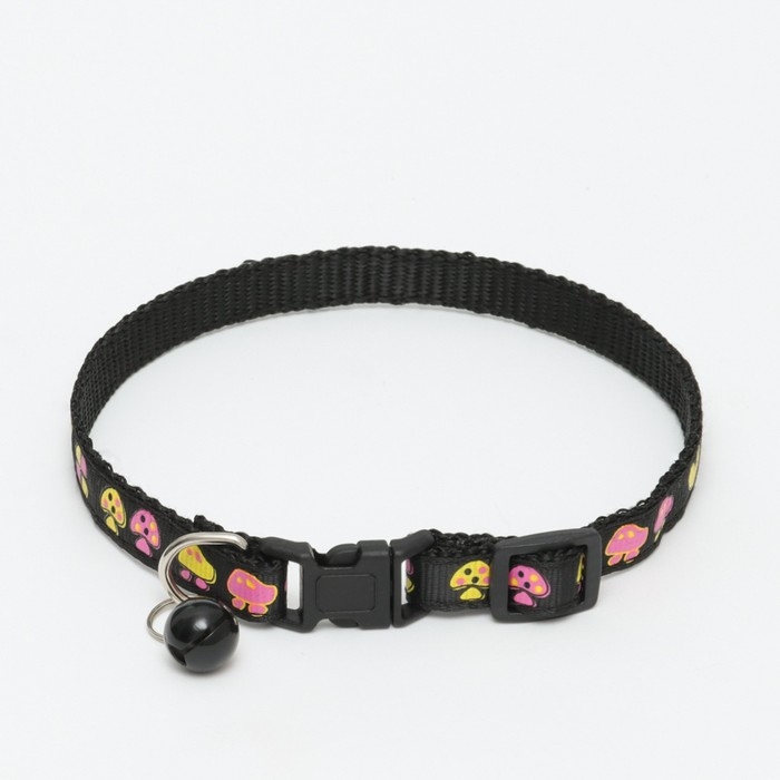 Ошейник двухслойный с фастексом Ошейник двухслойный с фастексом "Грибы" 30 х 1 см, чёрный