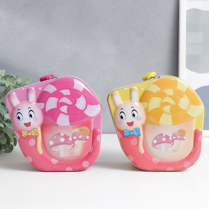 Копилка металл с замочком Копилка металл с замочком "Улиточка" МИКС 16,3х8,2х16,1 см