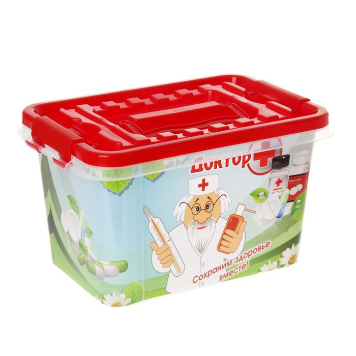 Аптечка «Доктор+», 4 л, прямоугольная, рисунок МИКС Аптечка «Доктор+», 4 л, прямоугольная, рисунок МИКС