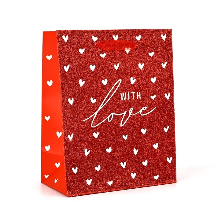 Пакет ламинированный вертикальный «С любовью», глиттер, MS 18 х 23 х 10 см Пакет ламинированный вертикальный «С любовью», глиттер, MS 18 х 23 х 10 см