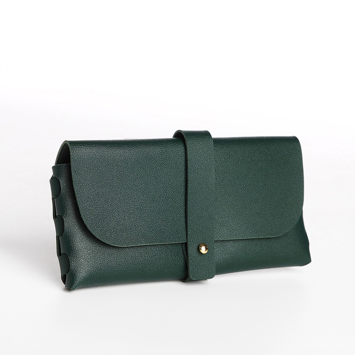 Футляр для очков на зацепке, длина 16,5 см, цвет зелёный Футляр для очков на зацепке, длина 16,5 см, цвет зелёный