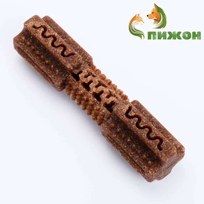 Игрушка для лакомств и сухого корма Игрушка для лакомств и сухого корма "Конструктор", TPR+Бамбук, массажная, 14 х 3,5 см