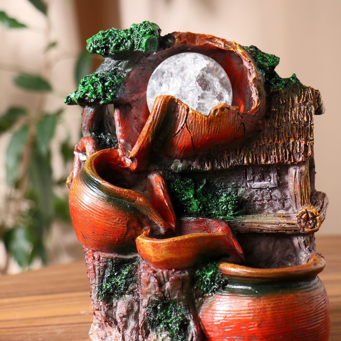 Фонтан "Домик под кувшином" 10х14х19 см (с подсветкой)