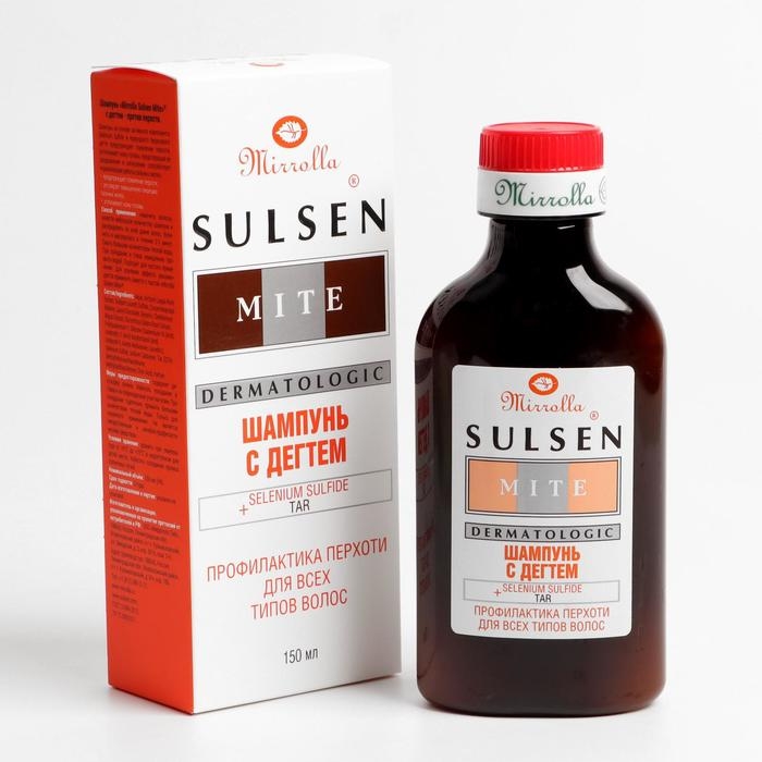Шампунь Mirrolla «Сульсен Мите» 1% с дёгтем, 150 мл