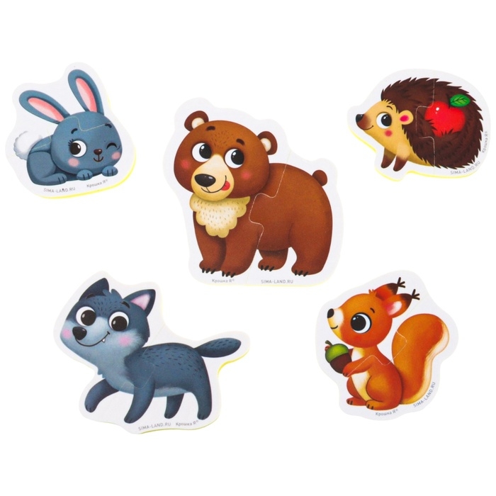 Мягкий пазл для малышей &laquo;Собираем животных&raquo;, 20 пазлов, 40 деталей, Крошка Я