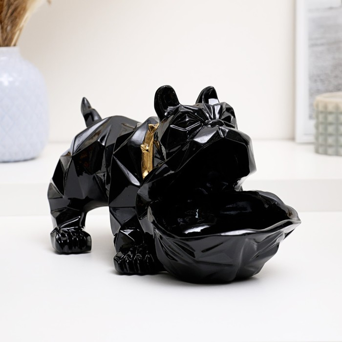 Подставка конфетница Подставка конфетница "Английский бульдог" черный 27х17х27см