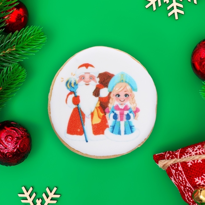 Новый год. Печенье ванильное Новый год. Печенье ванильное "Новогоднее" 35гр (1кор=16шт)