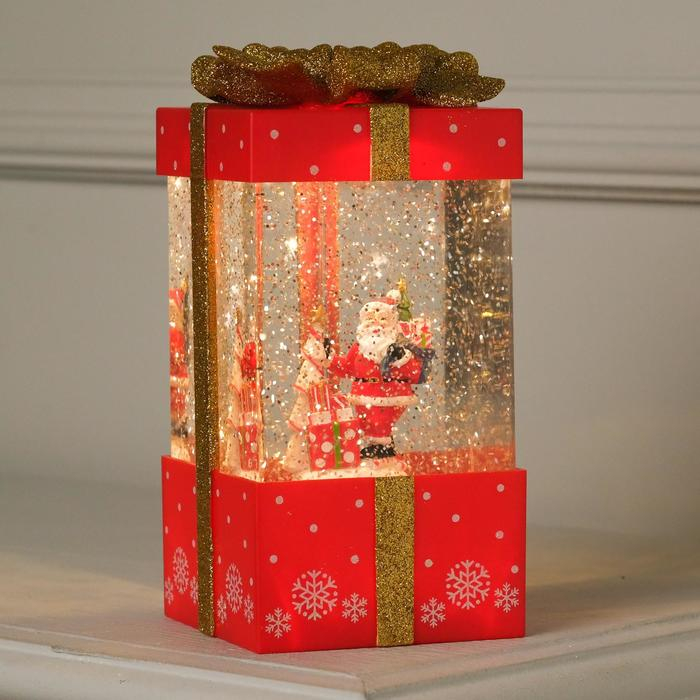 Светодиодная фигура «Подарок красный» 10 × 19 × 10 см, пластик, батарейки ААх3 (не в комплекте), USB, свечение тёплое белое Светодиодная фигура «Подарок красный» 10 × 19 × 10 см, пластик, батарейки ААх3 (не в комплекте), USB, свечение тёплое белое