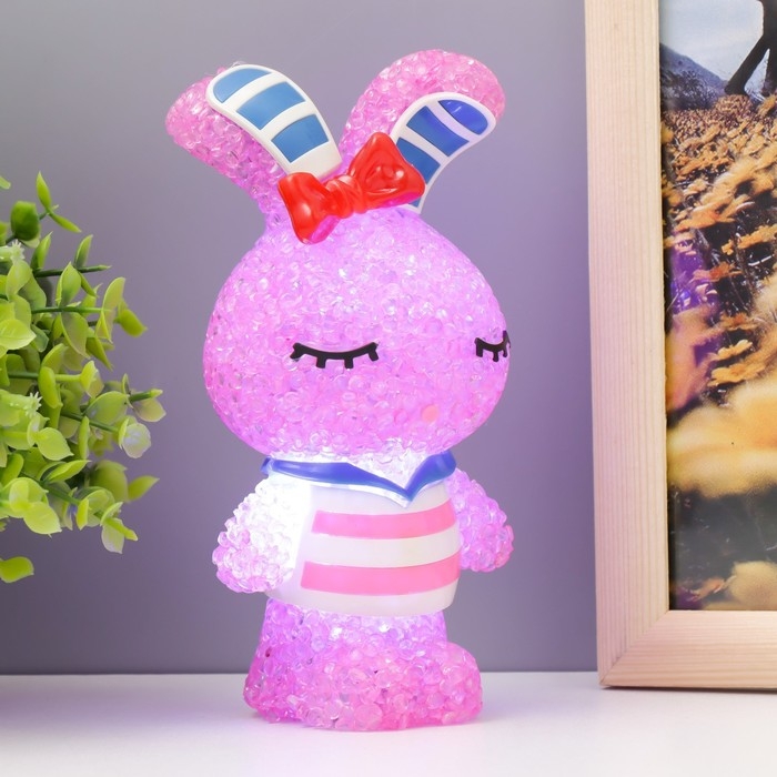 Ночник Ночник "Зайка" LED RGB от батареек 3хLR44 МИКС 6,5х6,5х15,5см RISALUX