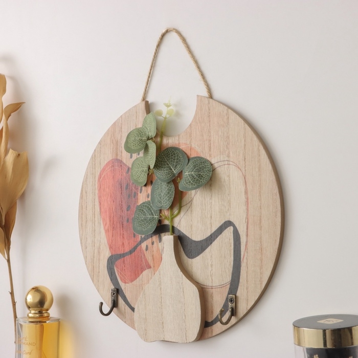 Крючки декоративные дерево Крючки декоративные дерево "Абстракция. Фрукт. Цветок" 1,5х23,4х22,5 см