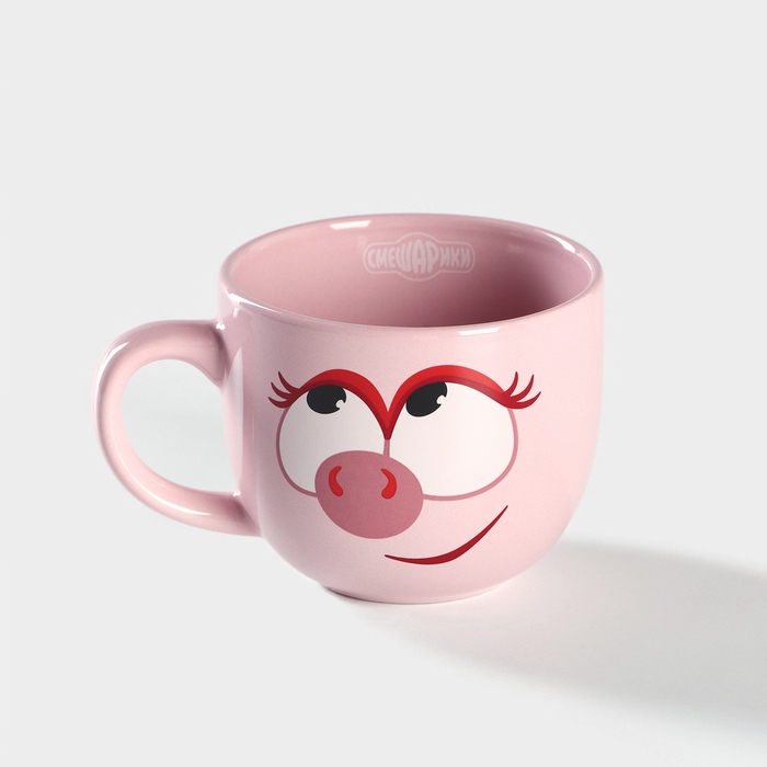 Кружка керамическая «Смешарики», 270 мл, цвет розовый Кружка керамическая «Смешарики», 270 мл, цвет розовый