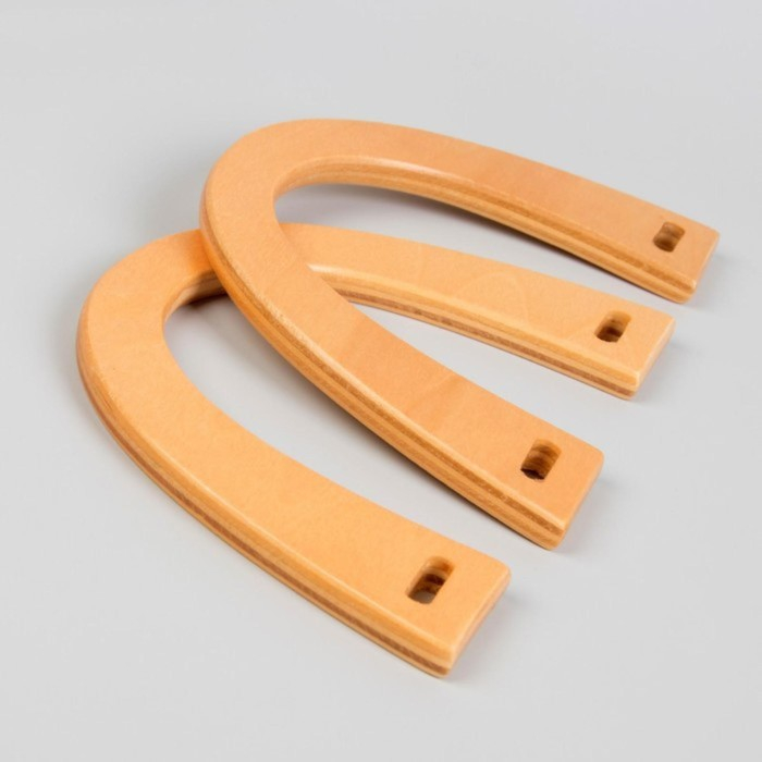 Ручки для сумки деревянные, 11 × 16,5 см, 2 шт, цвет бежевый Ручки для сумки деревянные, 11 × 16,5 см, 2 шт, цвет бежевый