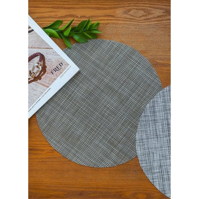 Салфетка сервировочная на стол Доляна «Ди», d=38 см, цвет бежевый Салфетка сервировочная на стол Доляна «Ди», d=38 см, цвет бежевый