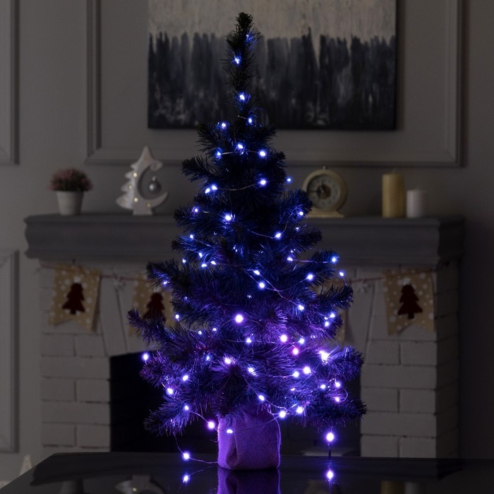 Умная гирлянда «Нить» 10 м роса, IP20, серебристая нить, 100 LED, управление с приложения, свечение RGB, USB Умная гирлянда «Нить» 10 м роса, IP20, серебристая нить, 100 LED, управление с приложения, свечение RGB, USB