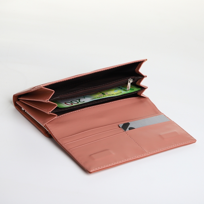 Кошелёк женский на магните, цвет розовый