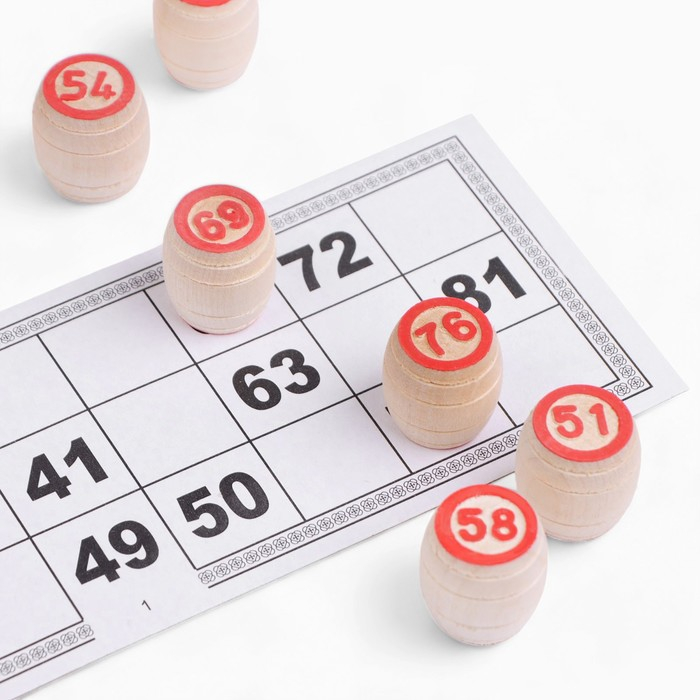 Русское лото деревянное, игра настольная  Русское лото деревянное, игра настольная "Роспись", в подарочной шкатулке, с бочонками