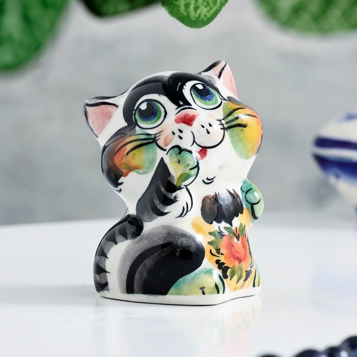 Сувенир Сувенир "Кот Ласка", гжель, цвет