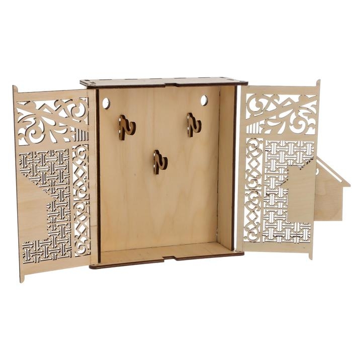 Ключница дерево Ключница дерево "Домик. Мир вашему дому" 18х20,5х6 см