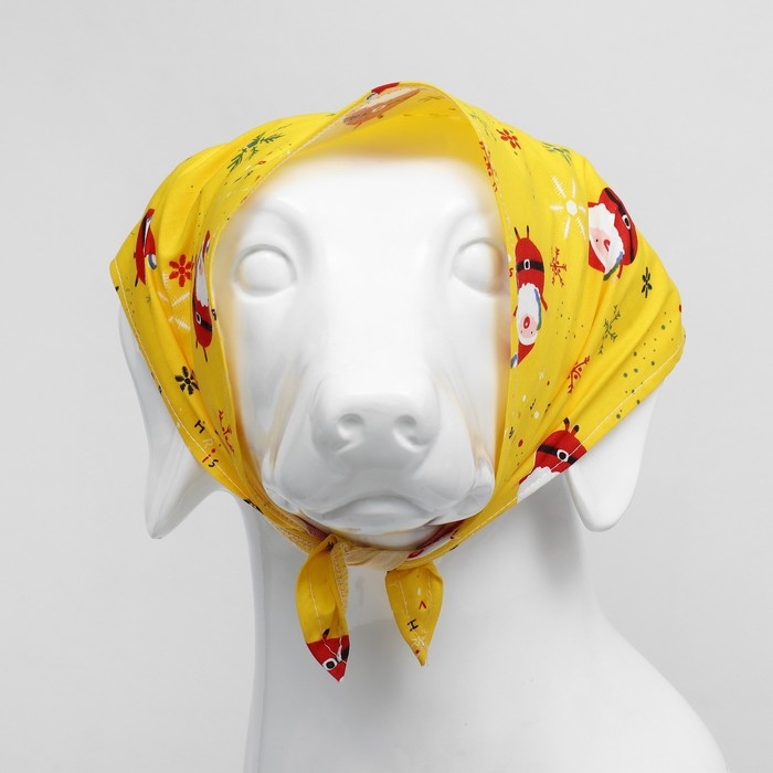 Бандана для животных  Бандана для животных "Снежинки", размер L (ОШ до 62 см)